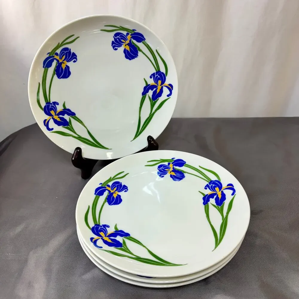 Iris Seymour Mann Botanica Water Colors Lot of 4 Salad Plates By Eda 7 1/2